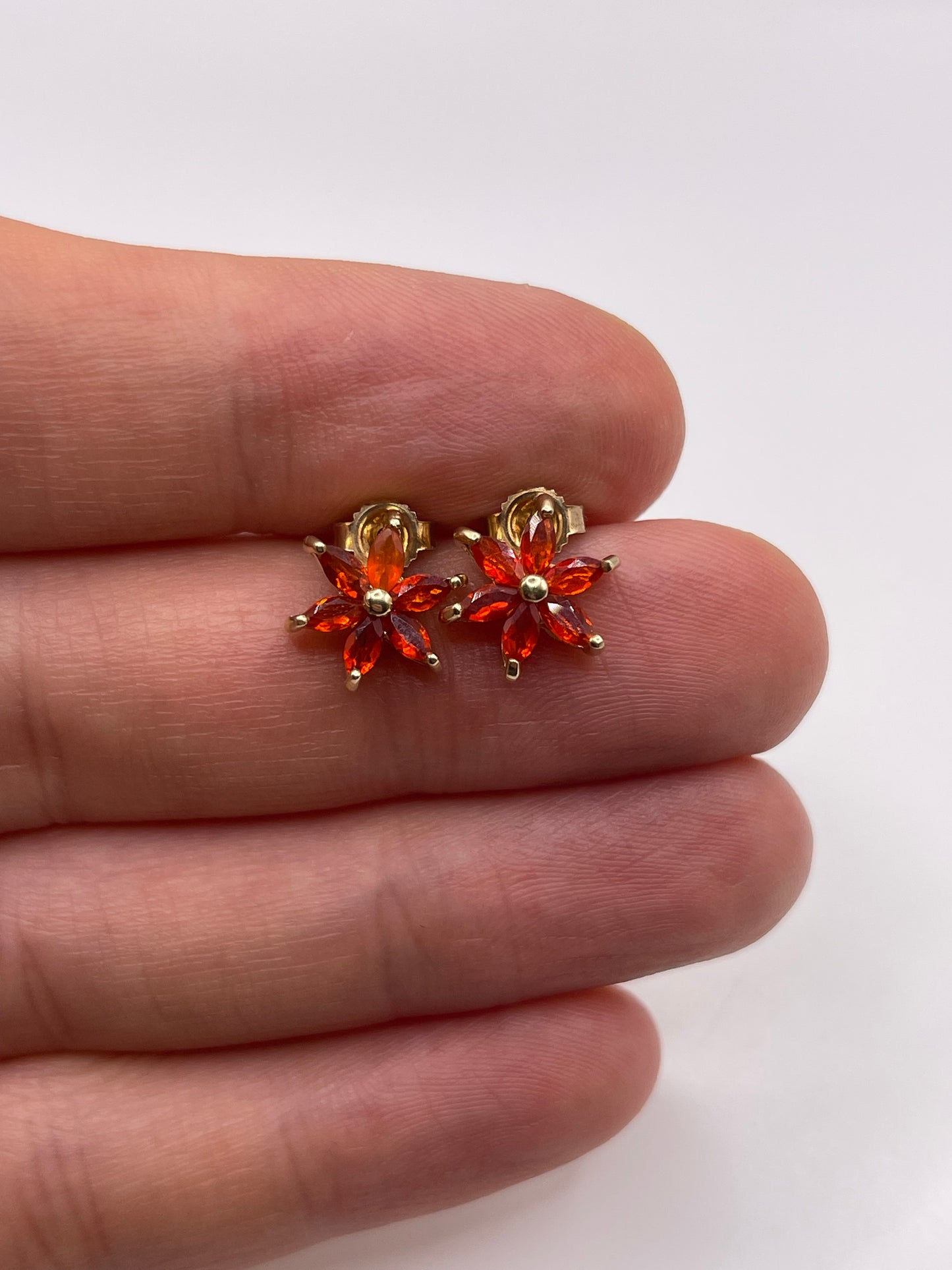9ct gold fire opal earrings