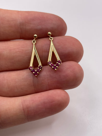 9ct gold ruby earrings