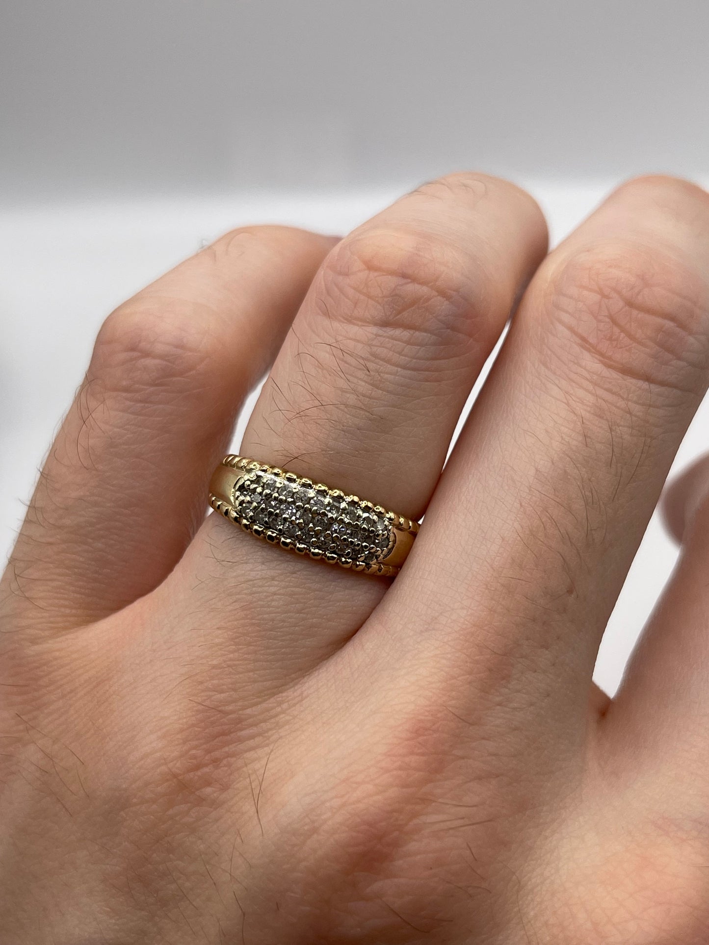 9ct gold 25 point diamond cluster ring