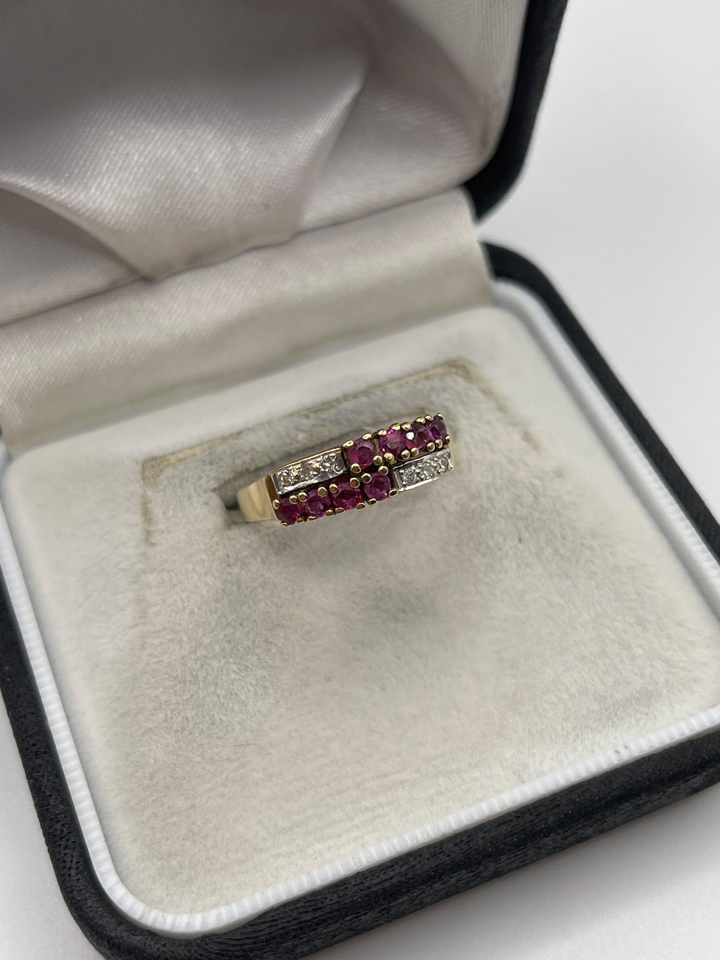 9ct gold ruby and diamond ring