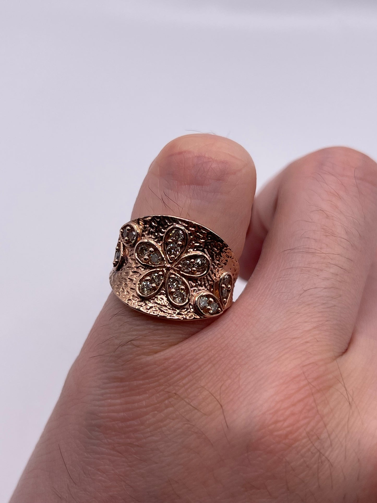 Silver diamond ring