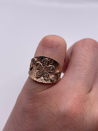Silver diamond ring