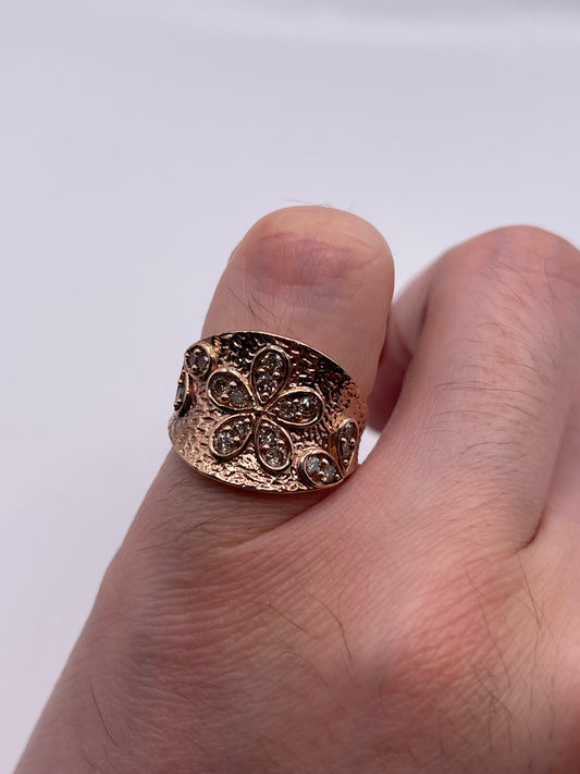 Silver diamond ring
