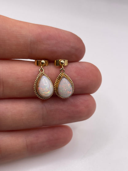 9ct gold opal earrings