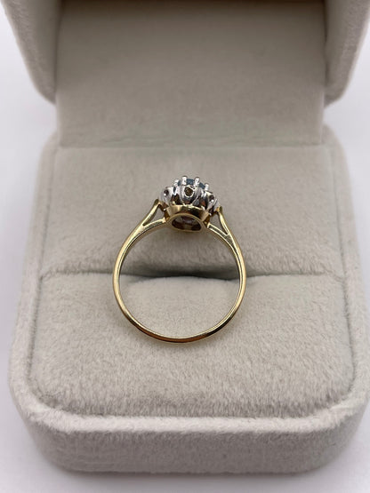 9ct gold topaz and diamond ring