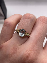 Load image into Gallery viewer, 9ct gold aquamarine and zircon ring
