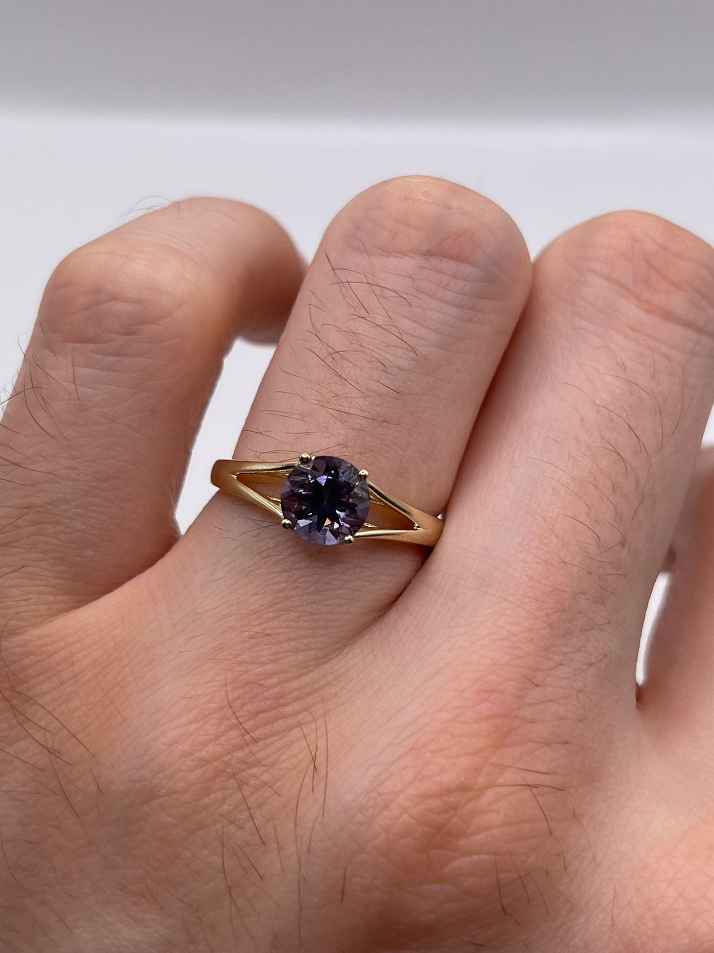 9ct gold blueberry quartz ring
