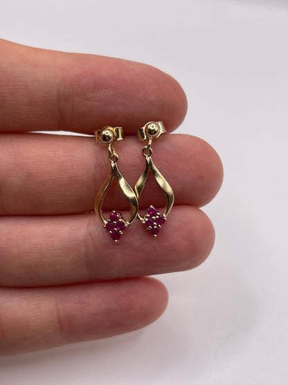 9ct gold ruby earrings