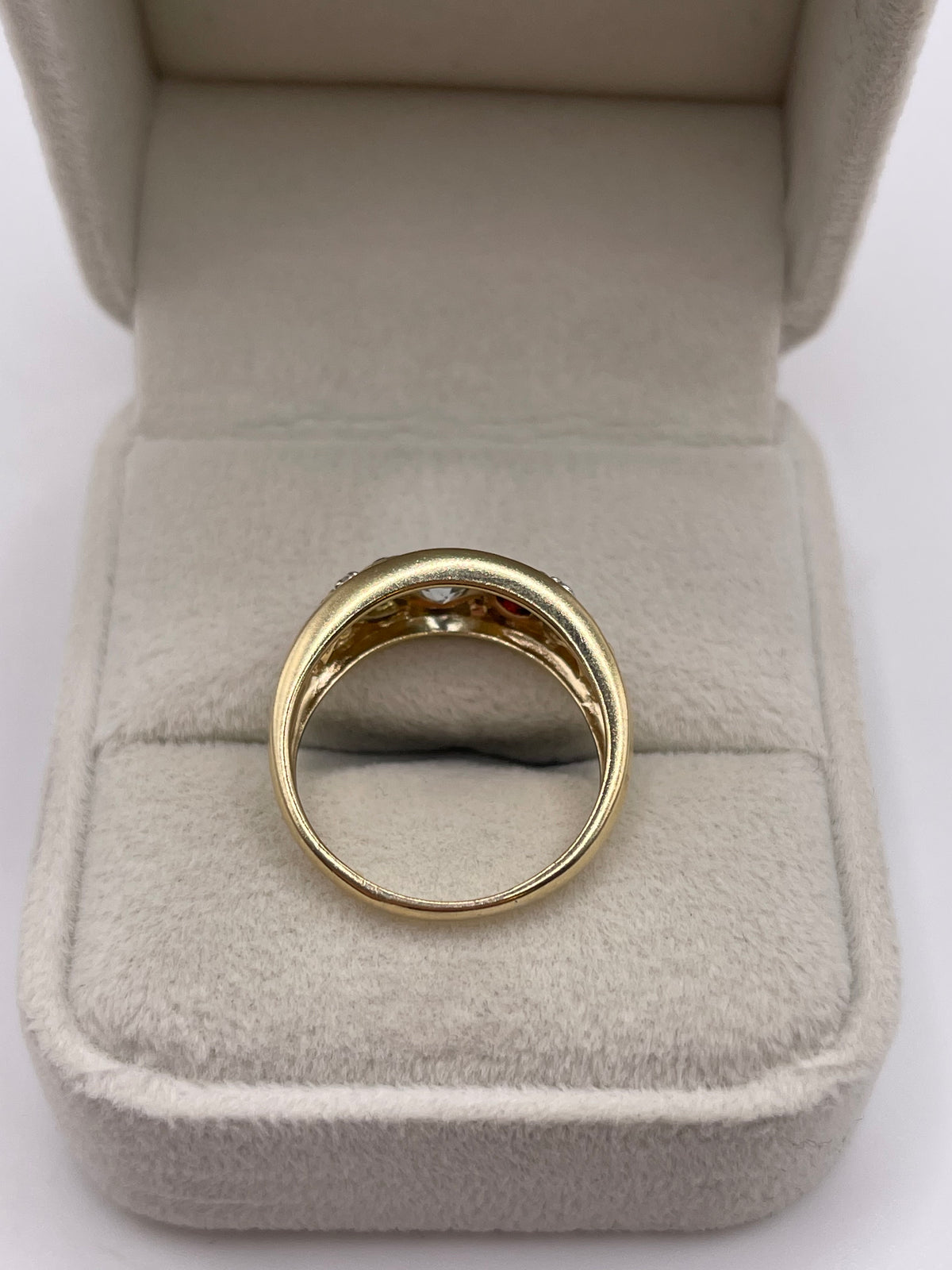 9ct gold multi gemstone and diamond ring