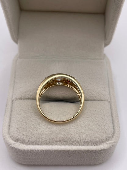 9ct gold multi gemstone and diamond ring