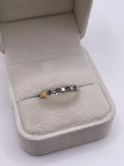 9ct gold sapphire and diamond ring