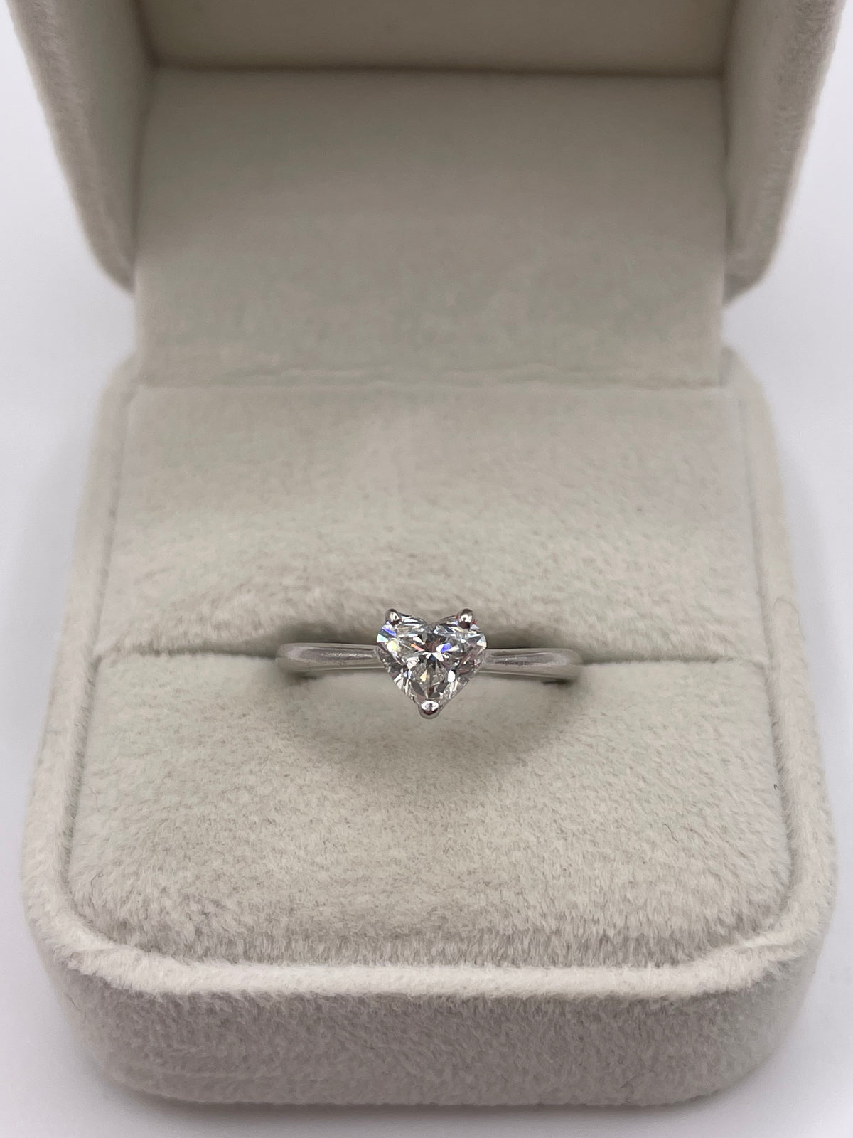 Platinum heart shaped diamond ring