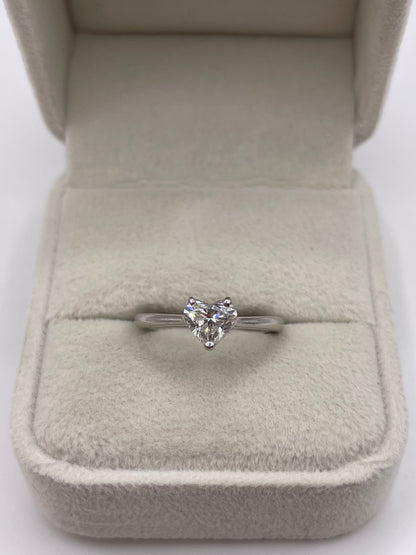 Platinum heart shaped diamond ring