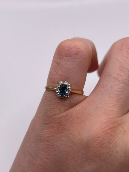 9ct gold topaz and diamond ring