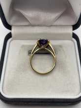 Load image into Gallery viewer, 9ct gold amethyst and diamond ring
