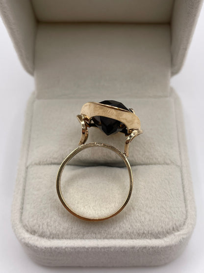 9ct gold Smokey quartz ring