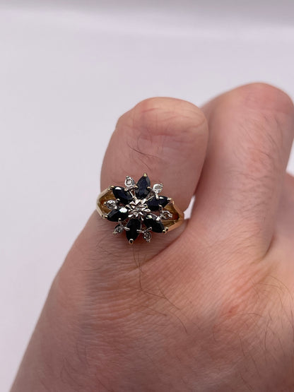 9ct gold sapphire and diamond ring