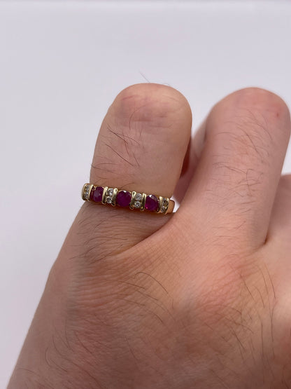 9ct gold ruby and diamond ring
