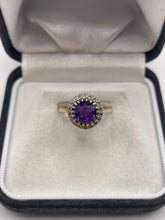 Load image into Gallery viewer, 18ct gold amethyst and diamond ring
