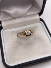 Load image into Gallery viewer, 9ct gold cz gypsy ring
