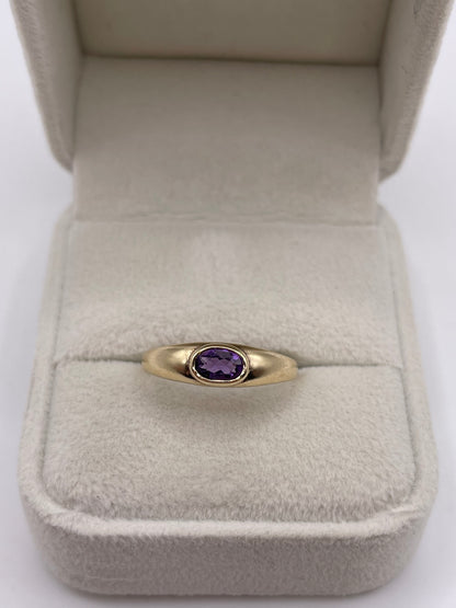 9ct gold amethyst ring