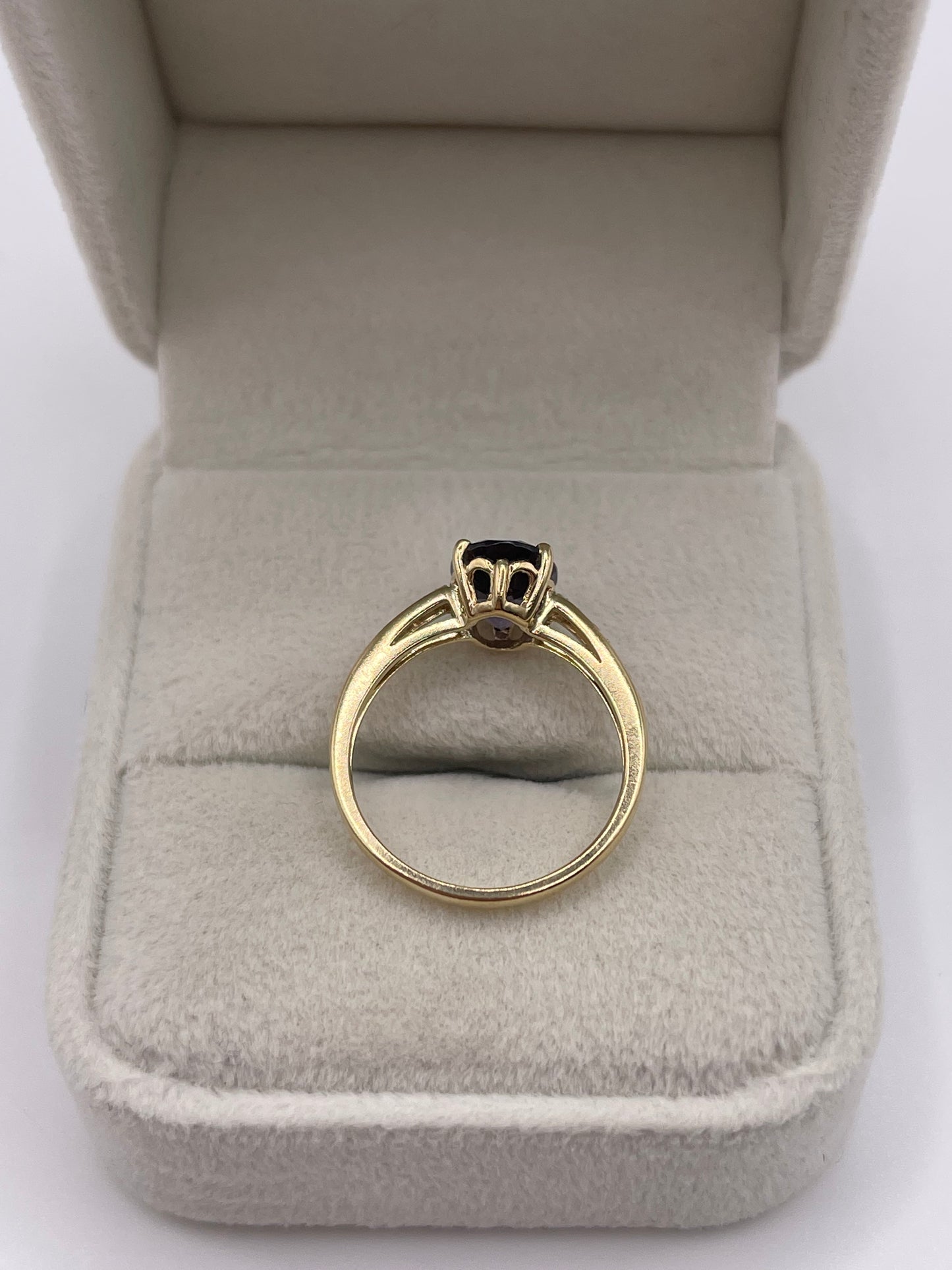 9ct gold iolite and diamond ring