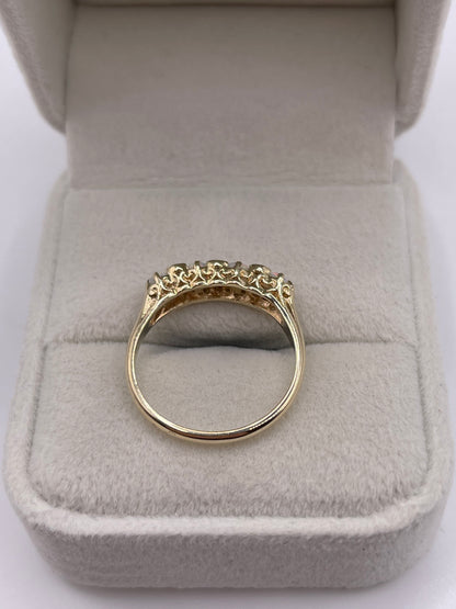 9ct gold opal and diamond ring