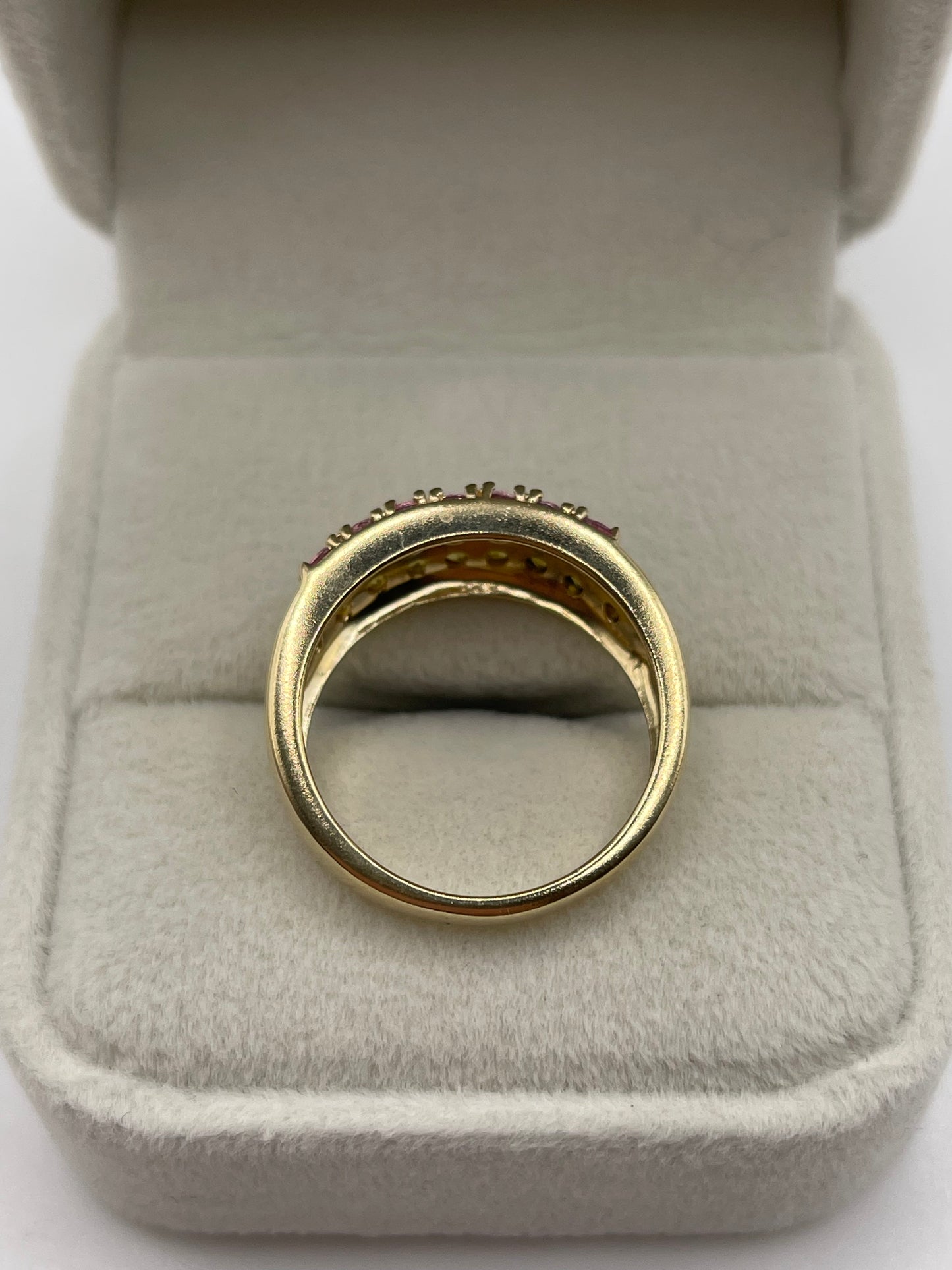 9ct gold multi gemstone and diamond ring