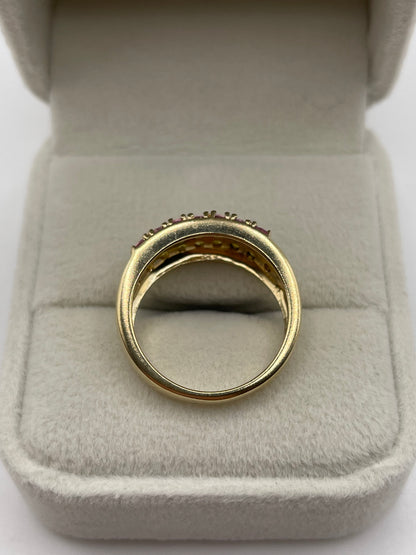 9ct gold multi gemstone and diamond ring