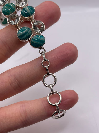 Silver gemstone bracelet