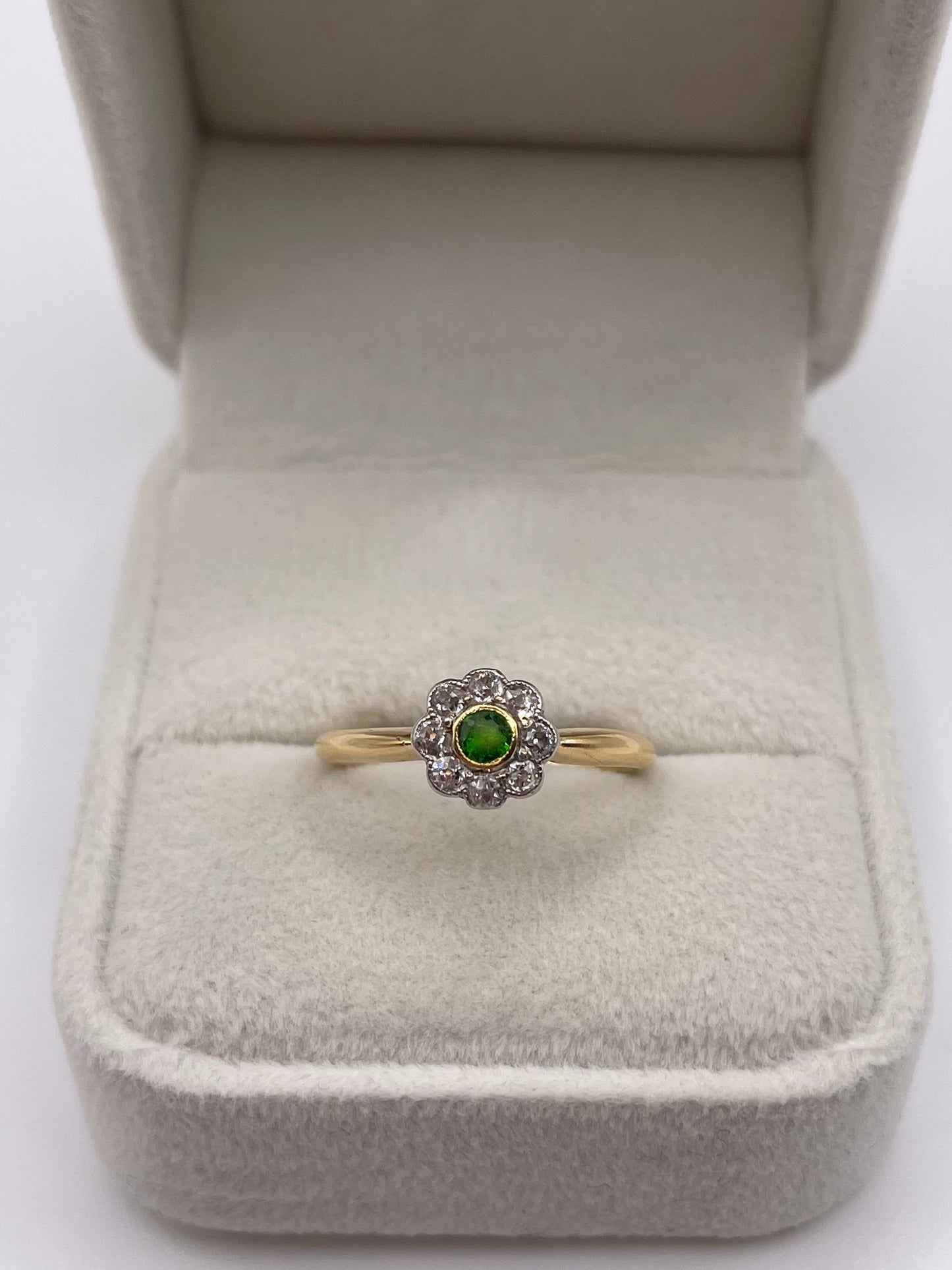 18ct gold emerald and diamond ring