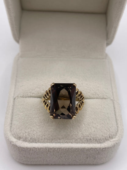 9ct gold Smokey quartz ring