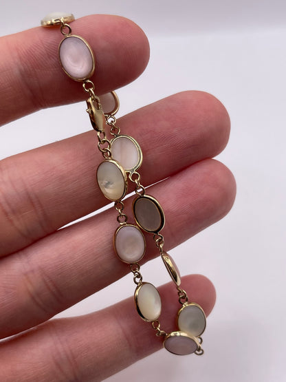 9ct gold mother of pearl bracelet