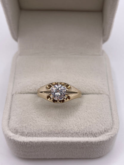 9ct gold cz gypsy ring