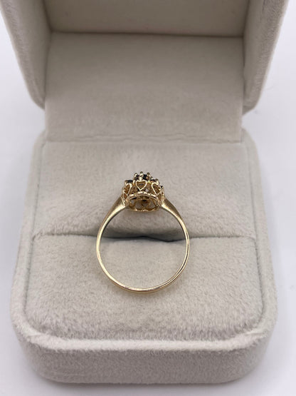 9ct gold sapphire cluster ring