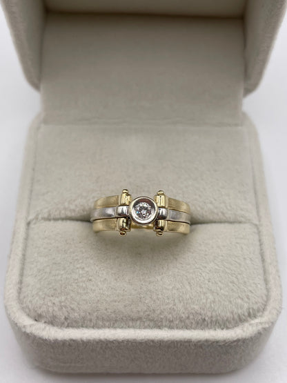 14ct two tone gold diamond ring