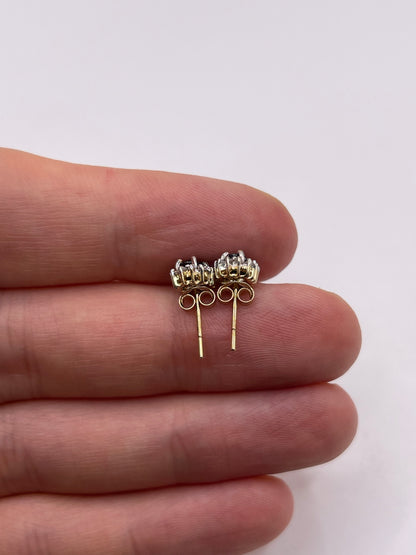 9ct gold sapphire and diamond earrings