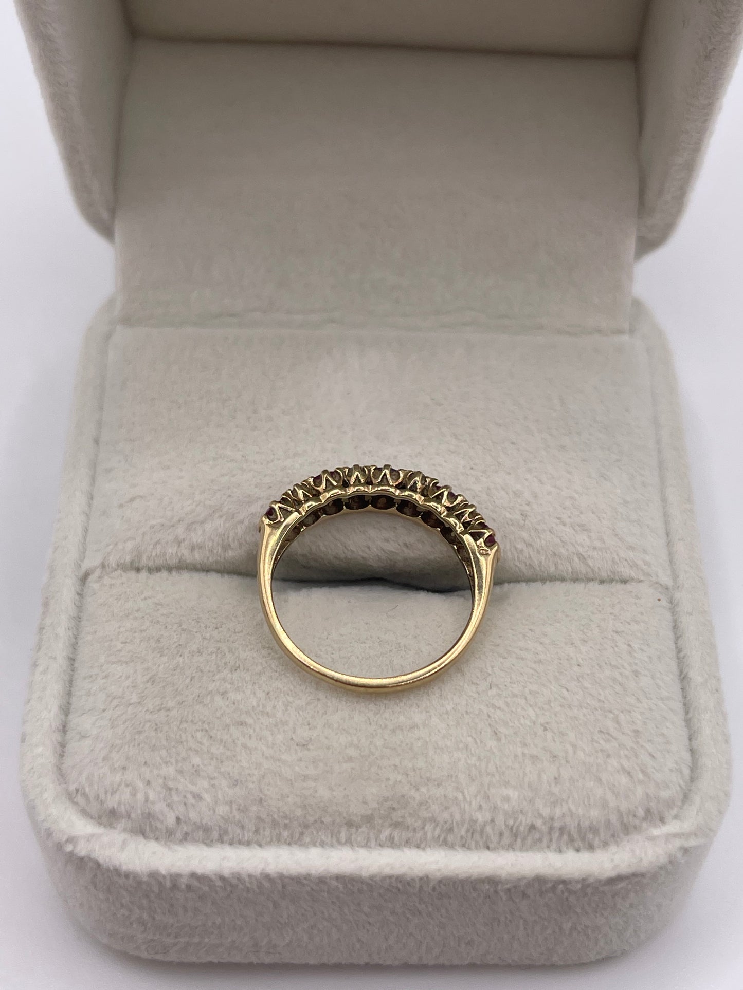 9ct gold ruby and diamond ring