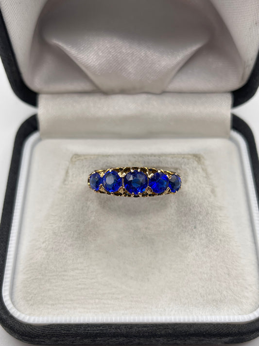 Antique 9ct rose gold paste ring