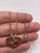 Load image into Gallery viewer, 9ct gold diamond heart necklace
