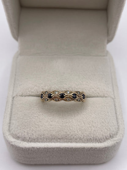 9ct gold sapphire and diamond ring