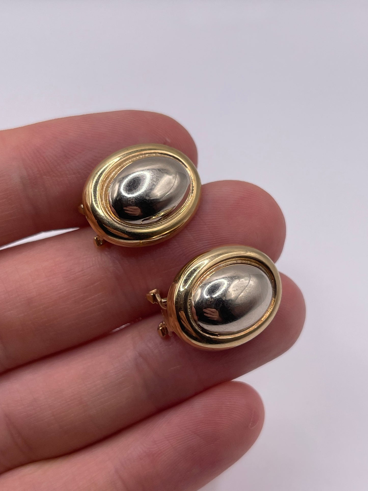 9ct two tone gold earrings