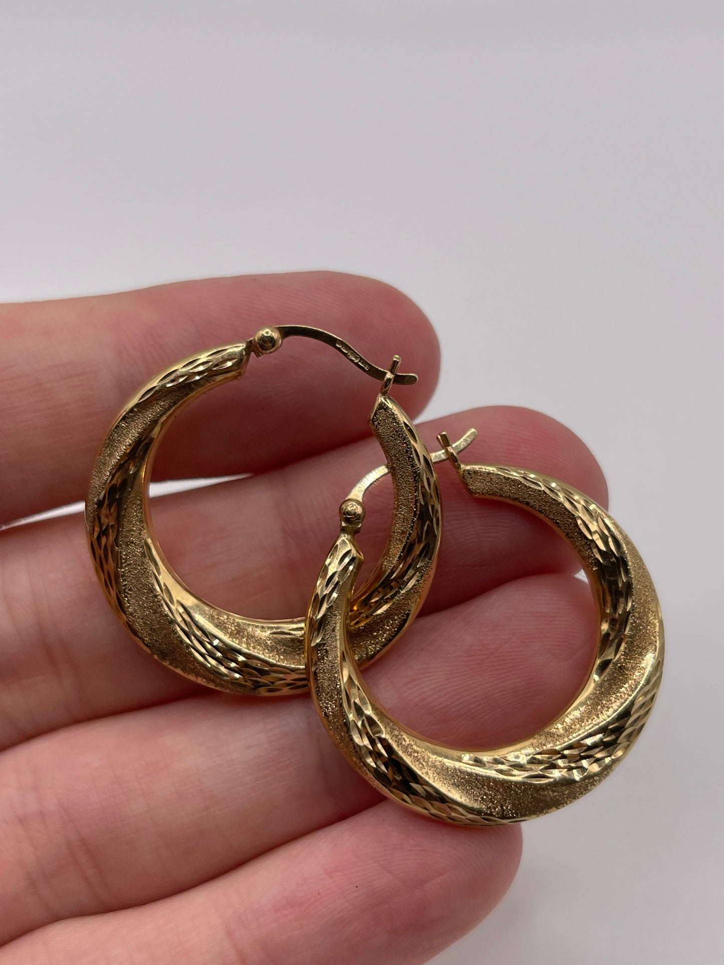 9ct gold creole earrings