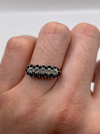 9ct gold sapphire and diamond ring