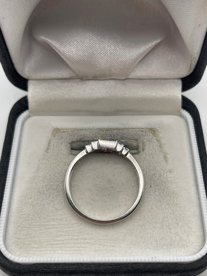 9ct white gold pink sapphire and diamond ring