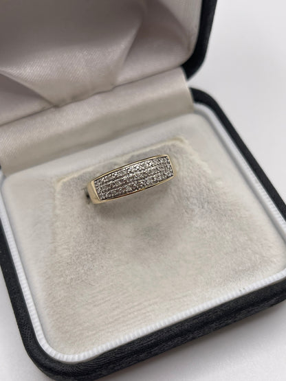 9ct gold diamond cluster ring