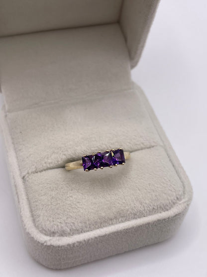 9ct gold amethyst ring