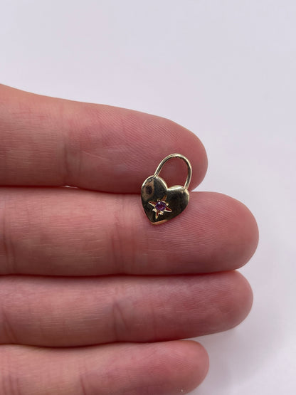 9ct gold amethyst heart pendant