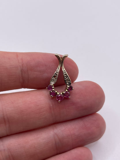 9ct gold ruby and diamond pendant