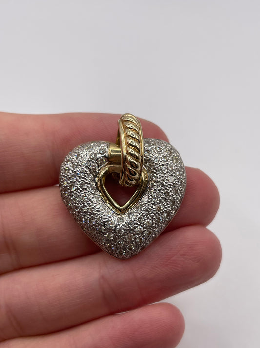 14ct gold diamond heart pendant